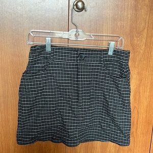 Black Plaid Mini Skirt